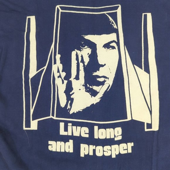 Vtg 1975 Star Trek Spock Live Long And Prosper Trekkie Single Stitch T Shirt - Picture 2 of 7